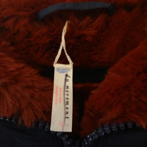 Free People Navy Wine Break the Ice Jacket. Large. FLAW - Picture 7 of 8